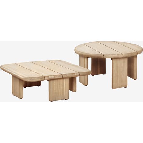 SKLUM 2er-Set Couchtische aus Famara-Akazienholz              Helles Akazienbraun                     