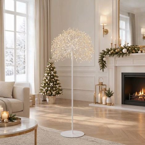 Piantana Ramo sfera RICCO bianco con MicroLED bianco caldo per uso interno -115 cm (1/5)