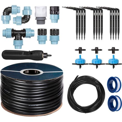 HOLZBRINK Start Set Gewächshaus Bewässerung Bewässerungssystem inkl. 20 m LDPE Verlegerohr 20 mm, 3x Tropfer 8l/h, HTB-09-B-20