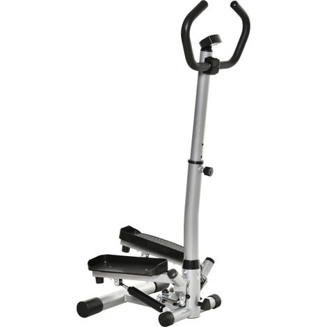 Vélo d'appartement avec écran LCD, vitesse réglable, structure en métal et ABS, 55 x 53 x 118-128 cm
