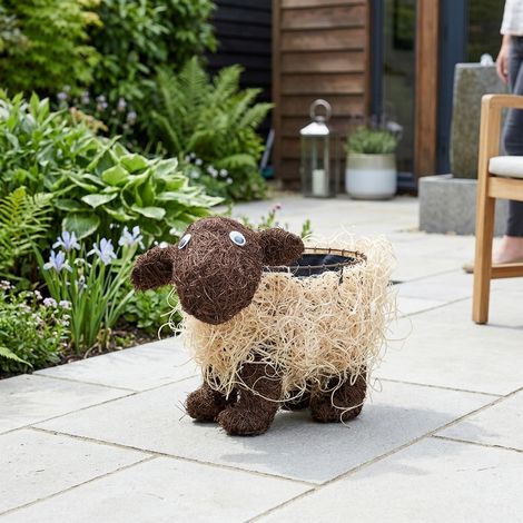 Shelley Sheep Decorative Rattan Planter (1/2)