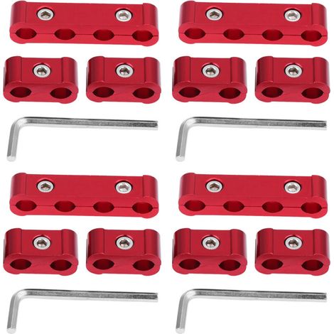 Jeffergarden 12 séparateurs de câbles de bougies d'allumage en alliage d'aluminium 8 mm, 9 mm, 10 mm (rouge) (1/5)