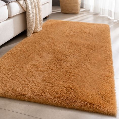 Tapis moderne en polyester antidérapant et doux, couleur kaki, idéal pour salon ou chambre, facile à entretenir, 60x120 cm (1/4)