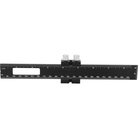 Équerre de menuiserie réglable 20cm, avec butée coulissante et double graduation métrique/impériale en alliage d'aluminium (1/5)