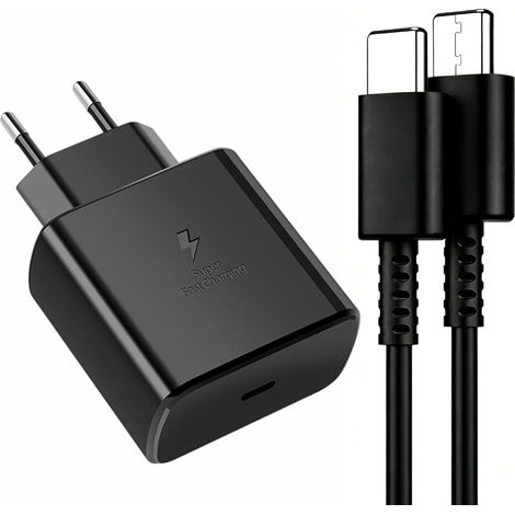 Chargeur USB C 45W pour Samsung avec Câble 5A 1M - Bloc Charge Rapide PDC PPS - Compatible avec Galaxy S25/S24/S23/S22/A54/Z Fold6/Flip6/Tab S10 - Certifié Sécurité IEC 62368-1 - Noir (1/5)