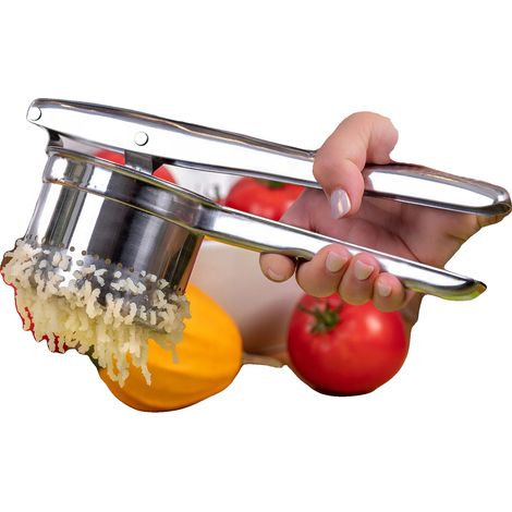 Licuadora de patatas y verduras de acero inoxidable, apta para lavavajillas, color plata. (1/5)
