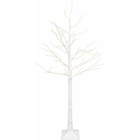 Albero di Natale betulla Bianco 22 x 22 x 150 cm Plastica vidaXL (1/5)