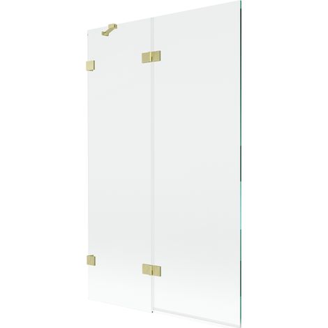 Mexen Lunar paroi de baignoire 2 volets gauche 110 x 150 cm, transparent, or brossé - 897-110-100-55-00-L (1/5)