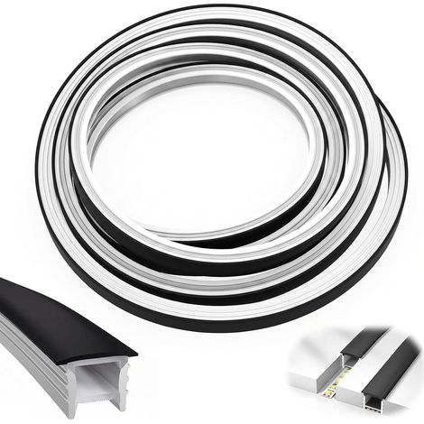 Profilé LED flexible en silicone - 12 x 12 mm - Noir - 3 m (1/5)