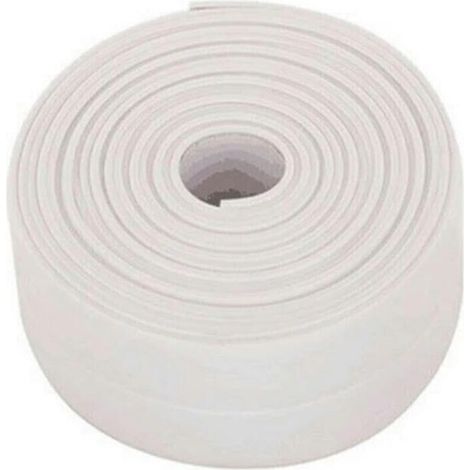 Ulisem Bande d'étanchéité autocollante en PVC pour joint d'évier, 3,2 mètres, étanche à l'humidité, pour salle de bain et cuisine, blanche (1/4)