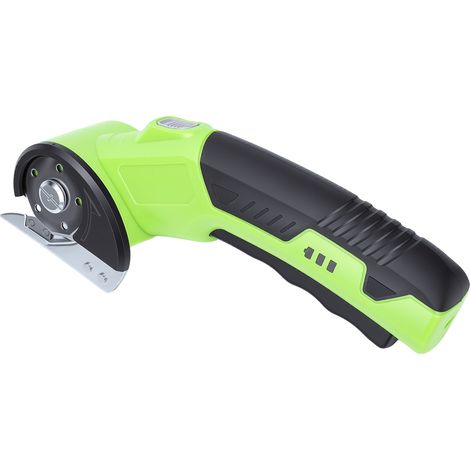 Coupe-carton électrique 320 tr/min ciseaux rechargeables avec batterie 2000mAh témoin de charge et LED pour moquette tissu cuir, 2 lames 1,5mm (1/5)
