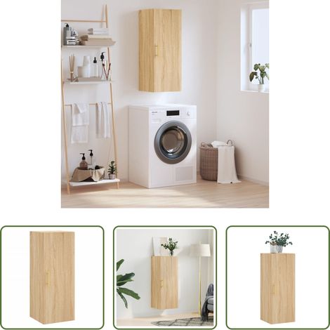 vidaXL Sonoma-Eiche -  Wandschrank Sonoma-Eiche 34,5x34x90 cm (1/5)