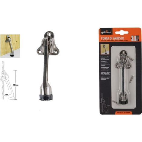 Kaela - Ferma Porta In Acciaio Base Antiscivolo Blocca Porta Viti Fermaporta 125mm 91103 - (1/4)