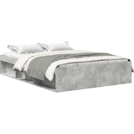 Maison Exclusive - Bettgestell Betongrau 140x200 cm (1/5)