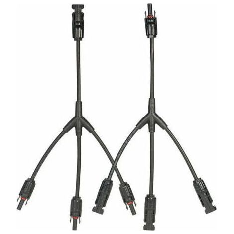 Connecteur Y-Branch MC4 pour panneau solaire – Résistant aux UV et à la corrosion – Montage rapide – Pour câbles PV de différents diamètres – Asupermall