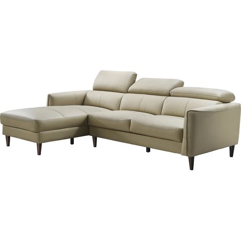 Divano in Pelle di bufalo Beige - Angolo a sinistra - SALVI (1/5)