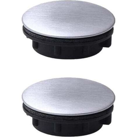 2pcs évier Ruban Trou Couvercle en Acier Inoxydable Robinet Trou Couvercle évier Trou Plaque Bouchon Bouchon obturateur pour Salle de Bain Cuisine (Trou d'installation pour 1.2-1.6in/31-40mm)… (1/5)