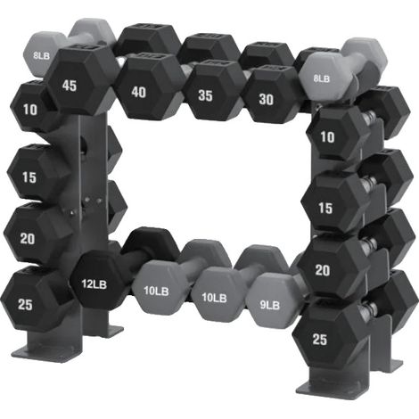 Hantelablage, Stahlrahmen, 48 x 24 x 36 Zoll, unterstützt bis zu 600 lbs, geeignet für verschiedene Hantelgrößen, rutschfeste Gummifüße (1/5)