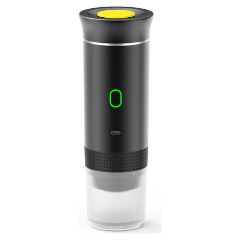 Macchina da caffè portatile per l'uso in movimento - Senza fili - Per dispositivi mobili - Per l'auto - Ricaricabile - 20 bar - 3 in 1 capsule e caffè macinato - USB (1/5)