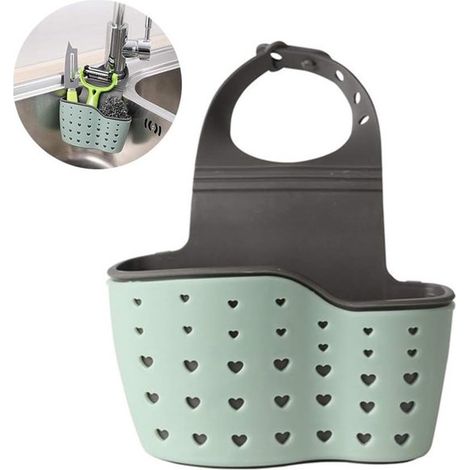Panier d'évier 2 pièces - Passoire - Égouttoir - Filtre à déchets - Conception suspendue - Anti-obstruction - Filtre à résidus alimentaires - Pour éponge et brosse à vaisselle - Cuisine et salle de ba (1/5)
