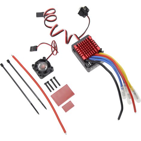 Contrôleur de vitesse électronique (ESC) 80A à balais, étanche et à dissipation thermique, pour voitures RC 1/8 et 1/10 (1/5)