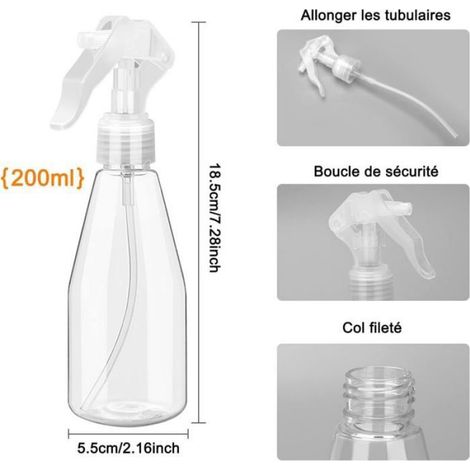 Vaporisateur Vide - 200 Ml - Flacon Spray En Pet - Pour Soins Capillaires Plantes Maison - 3 Pièces (1/5)