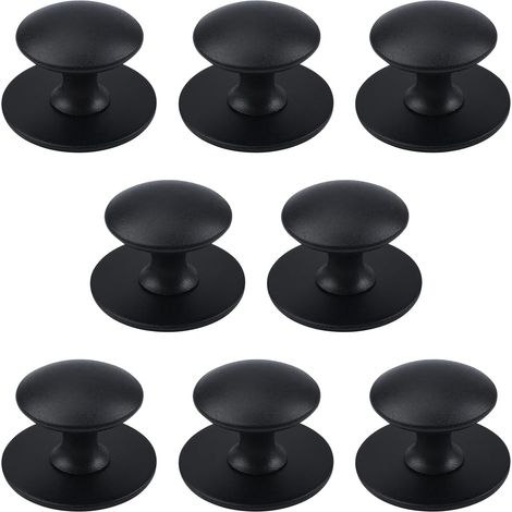 Set mit 8 selbstklebenden Edelstahl-Schrankknöpfen zum sofortigen Anbringen an Fenstern, Schränken und Schubladen, mattschwarz (1/5)