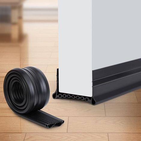 Aislamiento térmico en la parte inferior de la puerta，Nueva tira de sellado de silicona sin adhesivo，silicona，negro，1 m