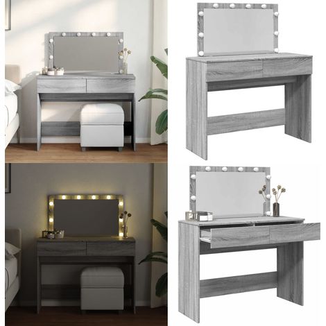 Coiffeuse avec LED sonoma gris 100x40x120 cm - Coiffeuse avec LED - Coiffeuse bois d'ingénierie (1/5)