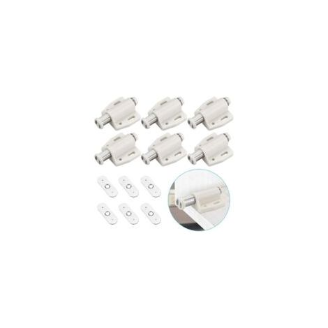 chiusure magnetiche a pressione, chiusure magnetiche in plastica, chiusure magnetiche a chiusura ammortizzata per porte scorrevoli, armadi, cassetti, credenze, camere da letto, cucine, bagni - Bianco