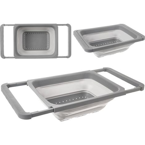Colador de cocina plegable de silicona KEMP de 39 x 26,5 cm (1/5)