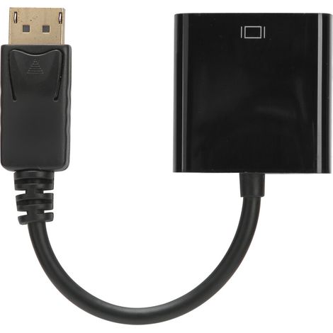 Convertidor DP a VGA, diseño de conexión rápida, conector chapado en oro, modo extendido, modo espejo, resolución de vídeo de alta definición 1080p, apto para monitores de PC/portátiles.