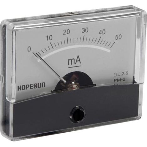 Ampèremètre Analogique - 50 mA CC - Cadre 60 x 47 mm - Pour Tableau Électrique - Unité (1/4)