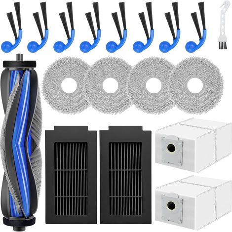 Pièce de Rechange pour Ecovacs Deebot T50 Pro Omni Gen3, T50 Omni Gen3, T30C Omni Gen2, T30C Omni, 1 brosse principale 4 serpillère 2 sacs à poussière 2 filtre 8 brosse latérales 1 brosse de nettoyage
