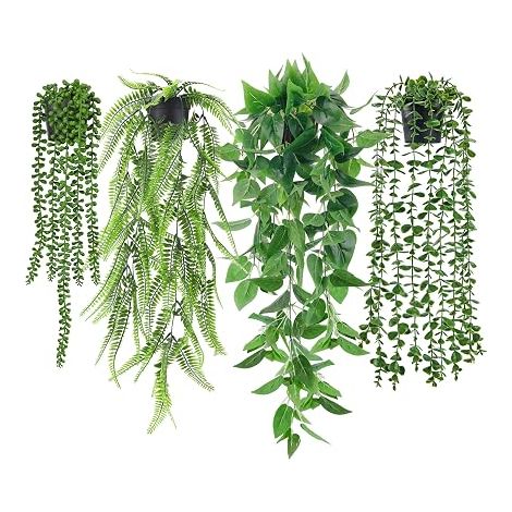 Plante Artificielle Tombante,Plantes Artificielles Interieur et Exterieur,Fausse Plante Convient pour Décorer le Bureau,Salon,Cuisine,Jardin (1/5)