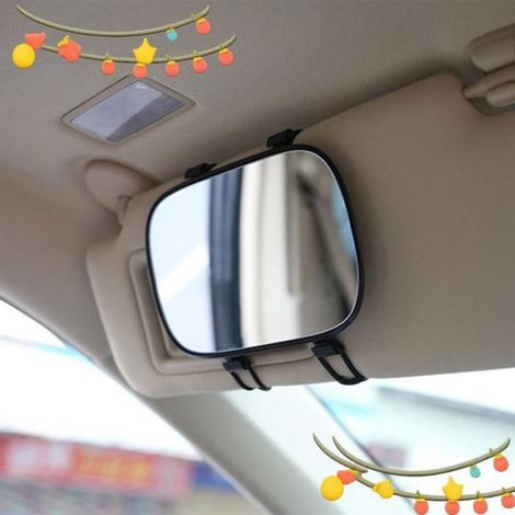 Miroir Pare-Soleil - Verre + ABS - Pour Voiture Berline SUV Camion - 170 x 110 mm - Noir - 1 Pièce (1/4)