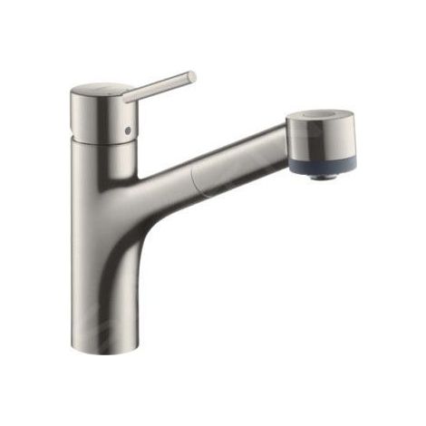 Hansgrohe Talis M52 - Mitigeur d'évier M5216-H170 avec douchette extractible, sBox, finition inox 73860800 (1/5)