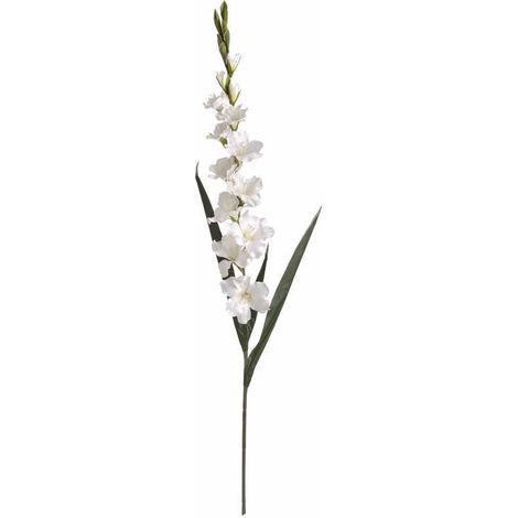 Gladioli Artificial Flower - Fabric/Plastic - L6 x W11 x H108 cm - White