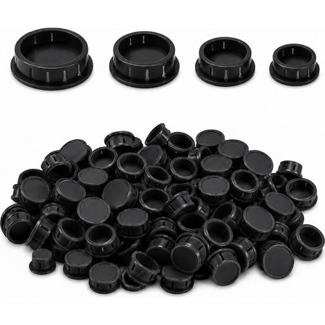 120 Cache-Trous Noirs 5/6/8/10 mm, Bouchons Plastique pour Meuble (1/5)
