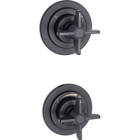 Miscelatore doccia da incasso con interruttore finitura nero - Tevox