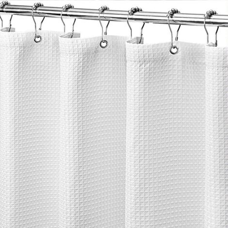 Rideau De Douche - Polyester - 180 X 200 Cm - Anti-Moisissure - Séchage Rapide - 12 Anneaux Métalliques - 1 Pièce (1/5)