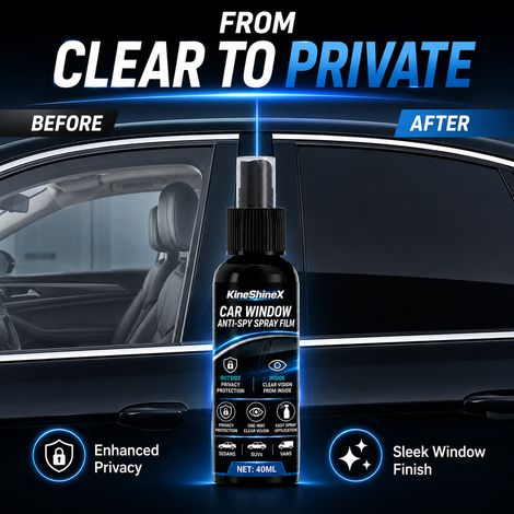 KineShineX Sichtschutzspray für Autofenster: Sichtschutz für die Seitenscheiben, klare Einweg-Sicht (1/4)