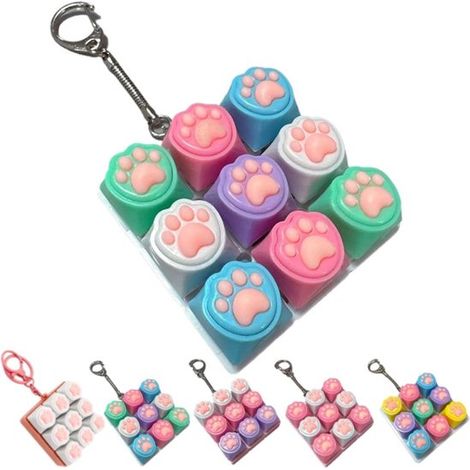 Tastatur-Fidget-Spielzeug Fidget-Spielzeug 9-in-1-Tastatur-Fidget-Clicker 6 x 6 x 3 cm Tastaturspielzeug Schlüsselanhänger Sensorisches Ohne Blau Rosa (1/5)