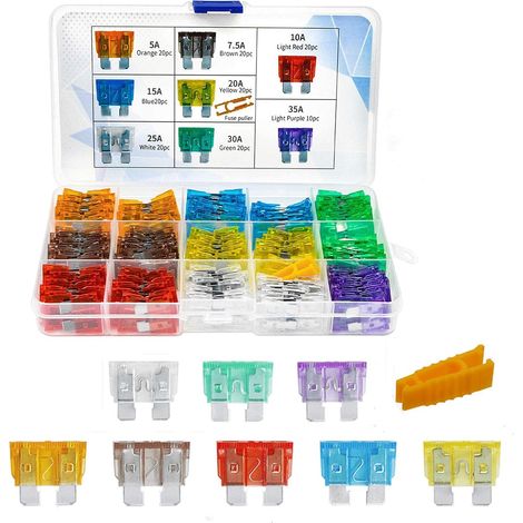 150 Pieces Standard Safety Fuses for Car, Truck and Motorcycle - 5A to 35A with Extractor (1/5)