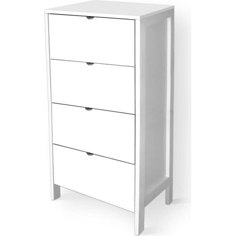 Lupia - Cassettiera Mobile Italy, Stile Minimal in Legno, 4 Cassetti, Adatta a Ogni Stanza, 39x29xH78 cm, organizer Colore Bianco (1/4)