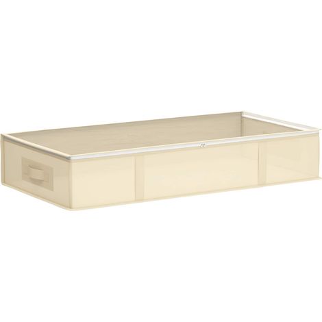 vidaXL Boîte de rangement avec fenêtre transparente Crème