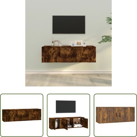Holzwerkstoff - 2-tlg. TV-Schrank-Set Räuchereiche Holzwerkstoff (1/5)