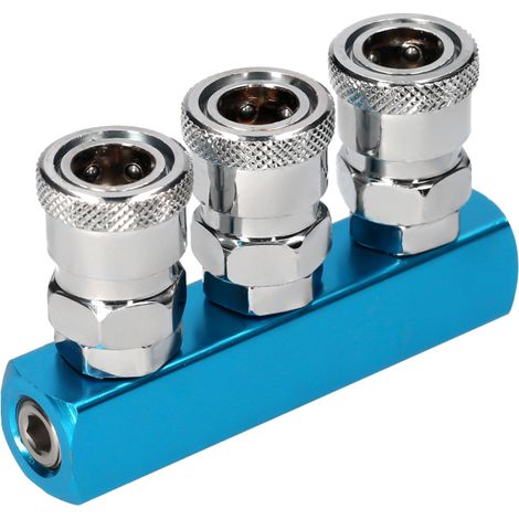 Raccord de collecteur à 3 voies, raccord rapide pour tuyau d'air, coupleur de répartiteur, répartiteur pour compresseur d'air, raccord de collecteur pour compresseur d'air pneumatique (1/5)