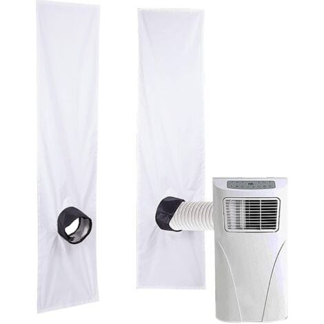 Joint de fenêtre, kit de fenêtre universel pour climatiseur portable, tissu d'étanchéité de fenêtre pour climatiseur portable et sèche-linge avec coupleur réglable et corde de tension (1 pièce, 2 m) (1/5)