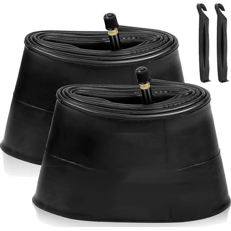 Set aus 2 Fahrradschläuchen 26x4.0 für Fatbikes mit 32 mm Vorderventil, inklusive 2 Reifenhebern, für Rennräder, Mountainbikes und E-Bikes. (1/5)